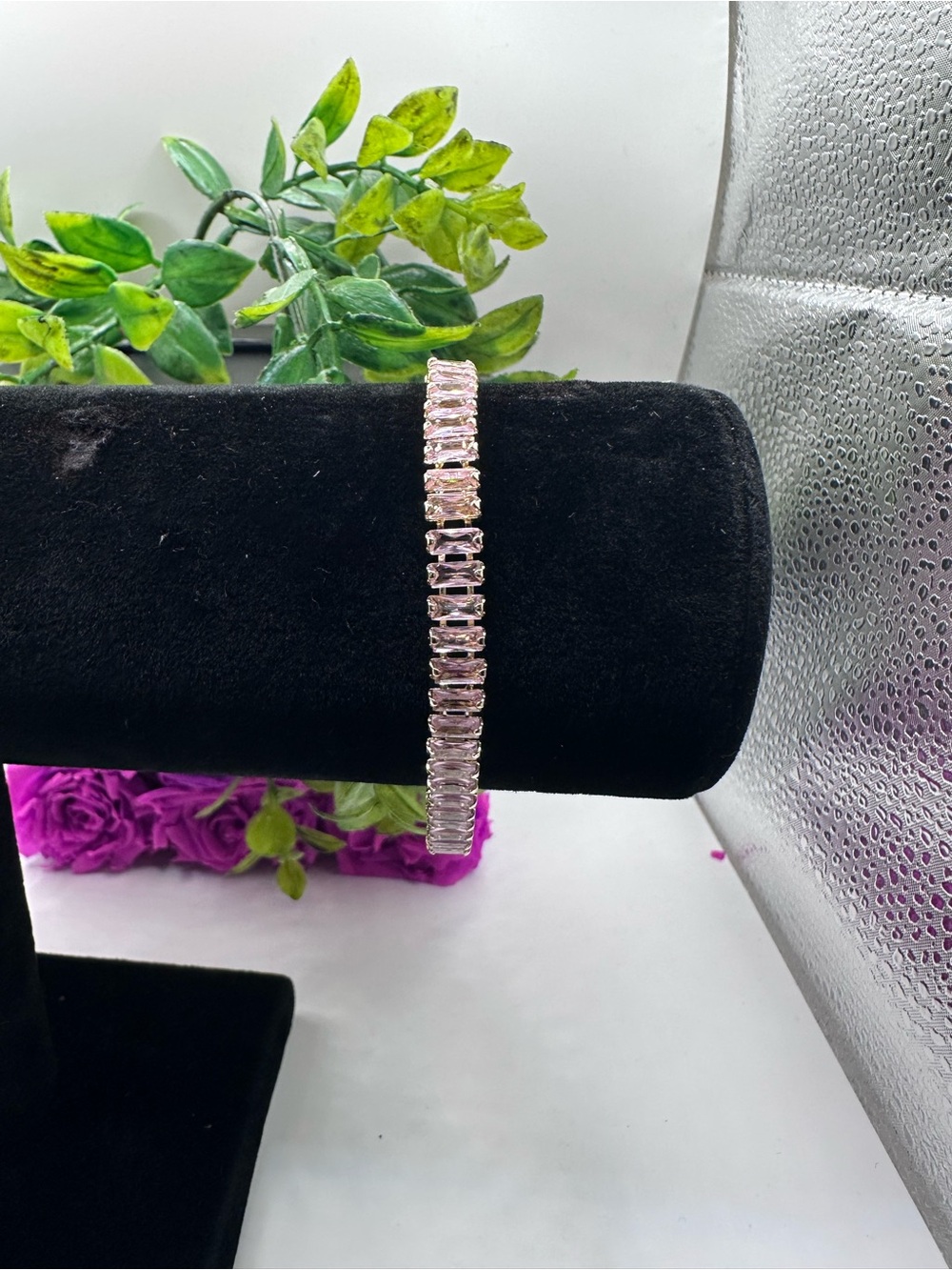 Elegant Pink Women's Tennis Bracelet
